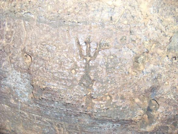 Iceland archeology as its finest. Cross in an ancient cave