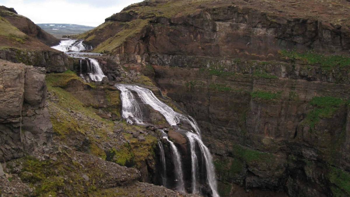 In a massive canyon resides Glymur, the second highest waterfall in Iceland