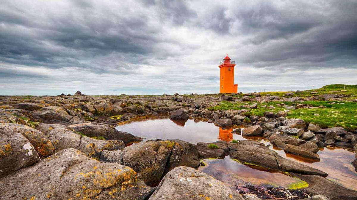 The Picturesque Lighthouse at Stafnes Iceland