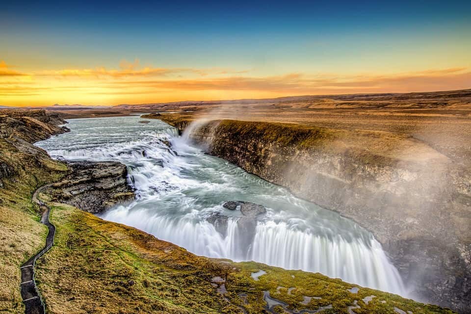 Gullfoss waterfall in Iceland