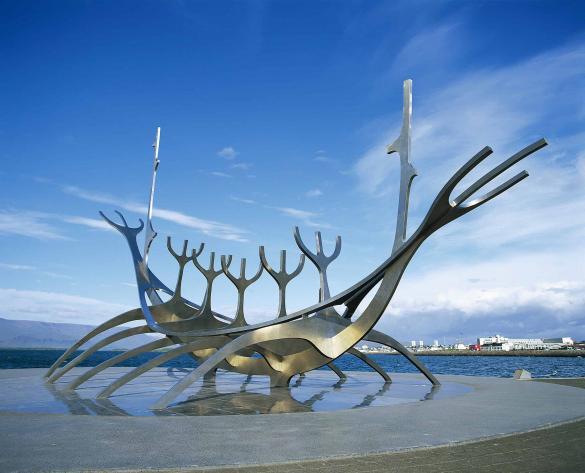 The Sun Voyager in Reykjavik, Iceland, is featured in the Reykjavik Art Walk app.
