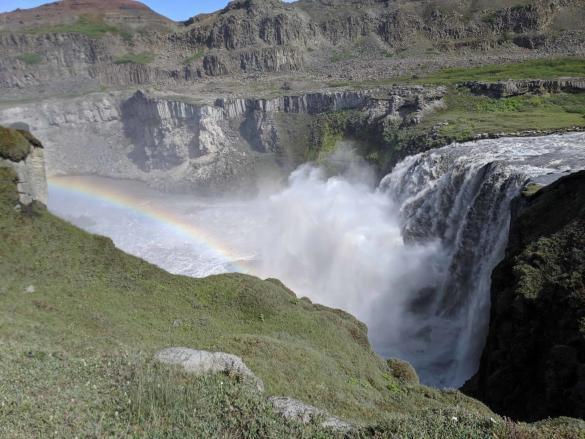 Hafragilsfoss waterfall is one of the beautiful sights when you are hiking the Jökulsárgljúfur canyon