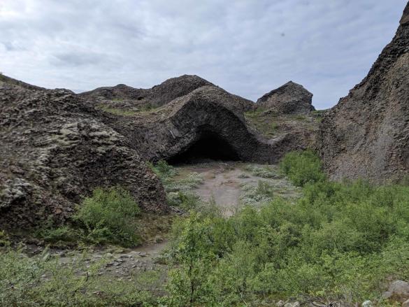 When hiking Hljóðaklettar you will see the Troll Church.