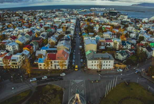 This is a picture of Reykjavik from Hallgrimskirkja church and the article is about myths about Icelanders