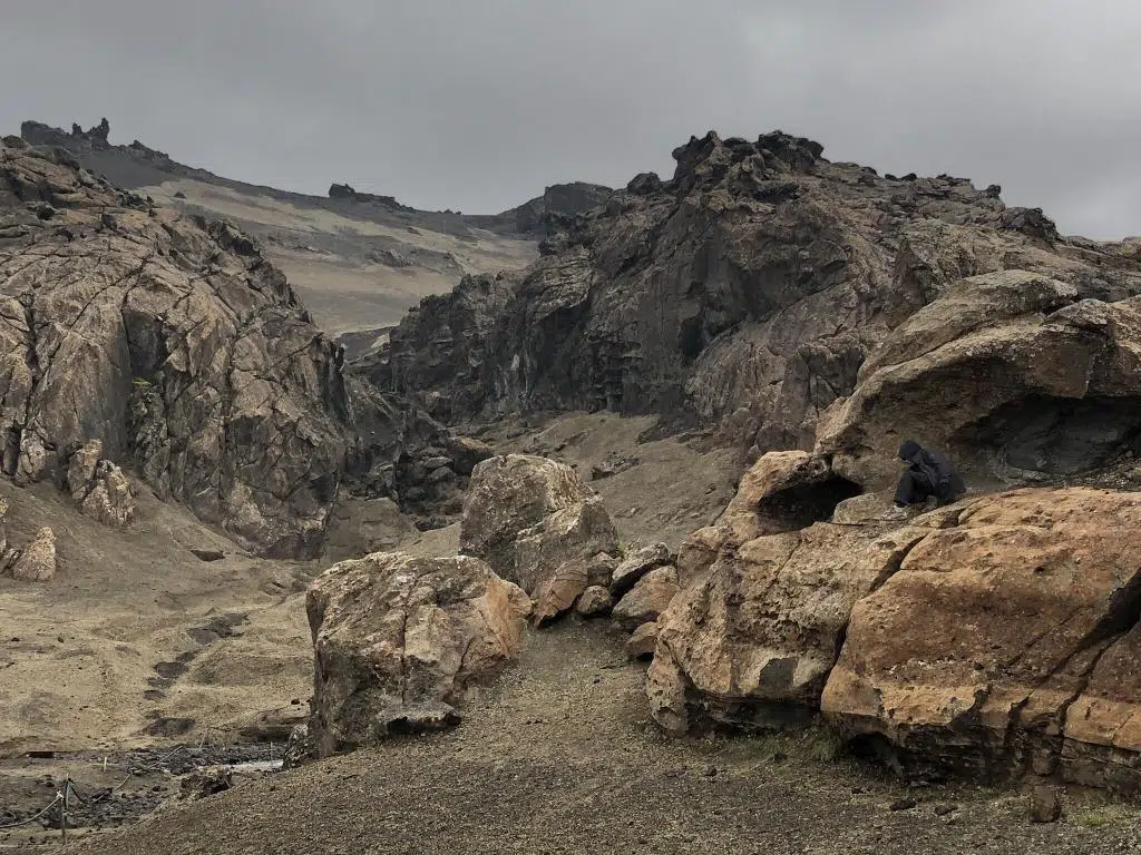 By Askja Caldera where the Apollo astronauts trained before going to the Moon.