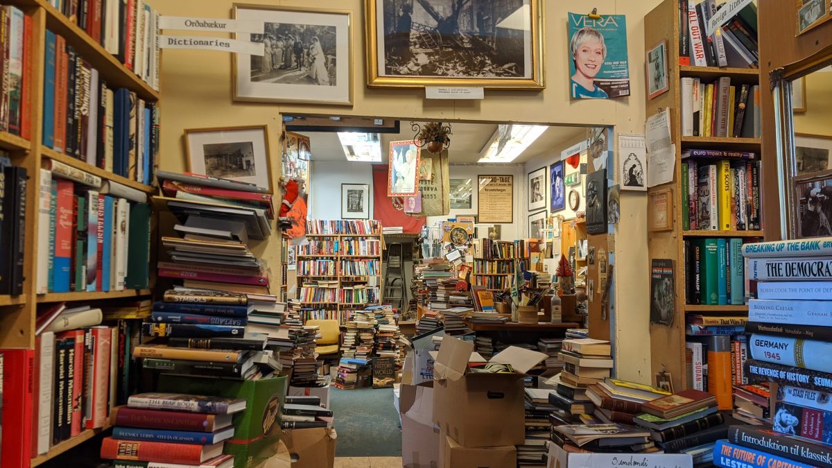 Reykjavik antique book shop where the printed word reigns surpreme