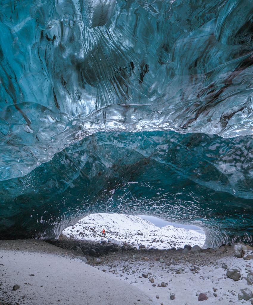 Ice cave in Vatnajökull glacier in Iceland.