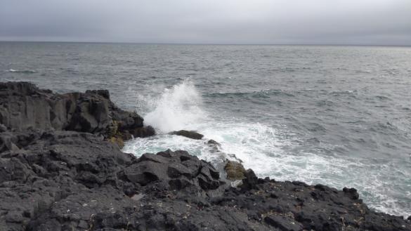 Brimketill lava rock pool on the south coast of Reykjanes peninsula