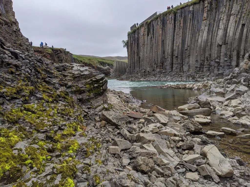 Down in Stuðlagil Canyon