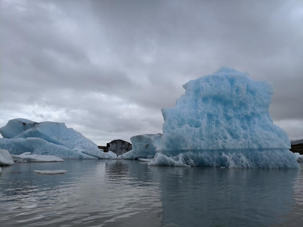 Fjallsárlón glacier lagoon with icebergs