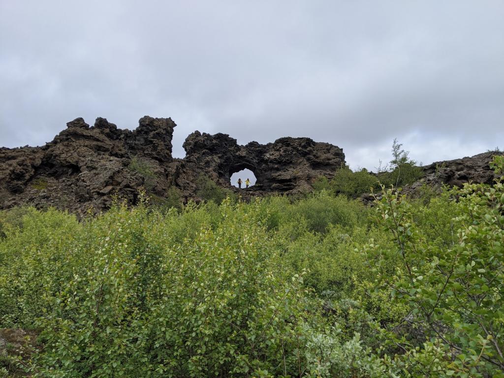 Hole in the Dimmuborgir lava formations