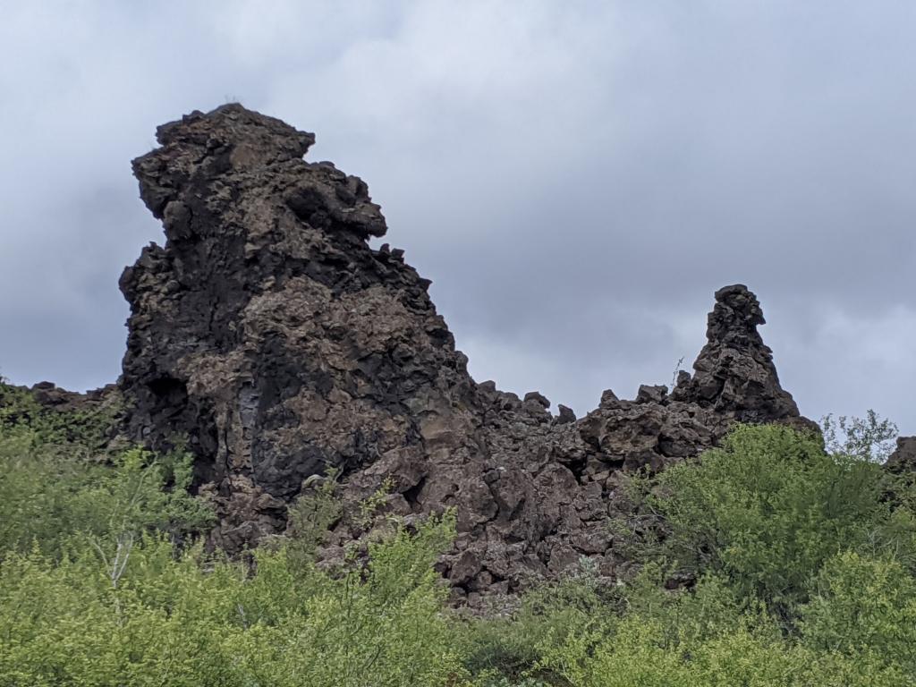 Dimmuborgir lava field with troll faces