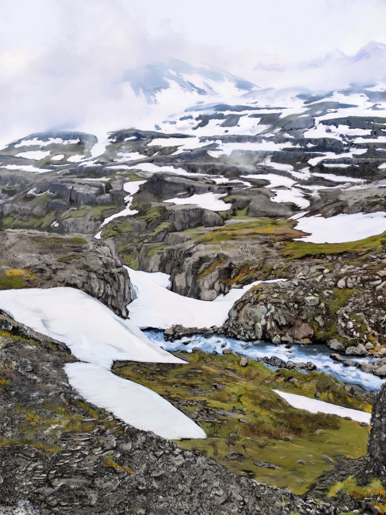 Mjóifjörður - painting by Blake Greene