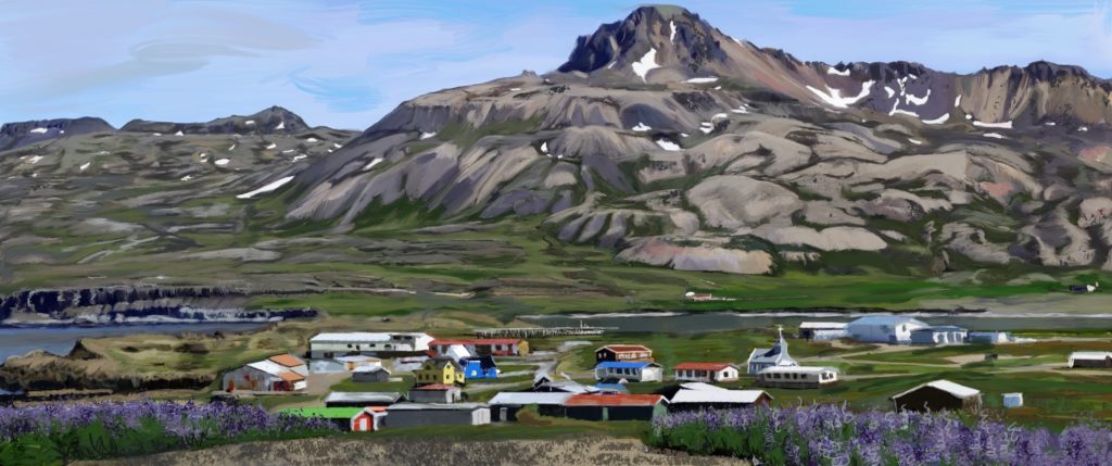 Borgarfjörður Eystri - painting by Blake Greene