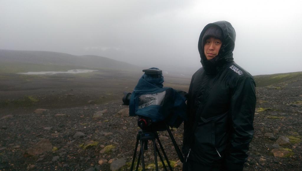 Camera operator Johnny Ho filming Finding Thule in Iceland
