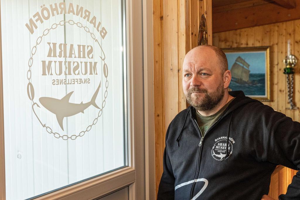 Bjarnarhöfn Shark Museum curator Guðjón Hildibrandsson.