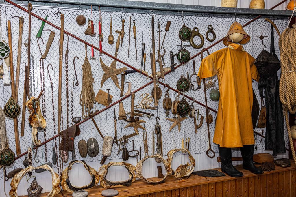 Exhibits from the Bjarnarhöfn shark museum in Iceland.