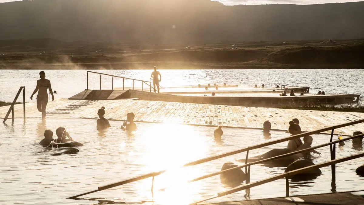 Vök baths is a must visit nature bath in the east of Iceland