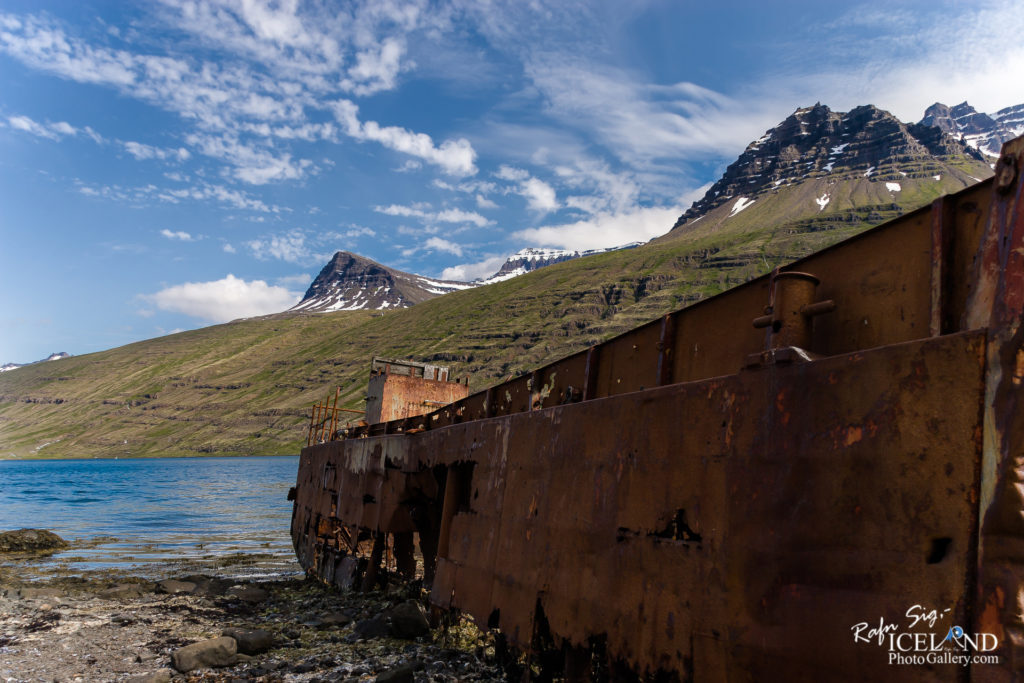 Shipwreck in Mjóifjörður in the Eastfjords of Iceland.