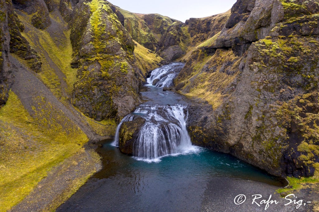 Stjórnarfoss waterfall in Iceland.