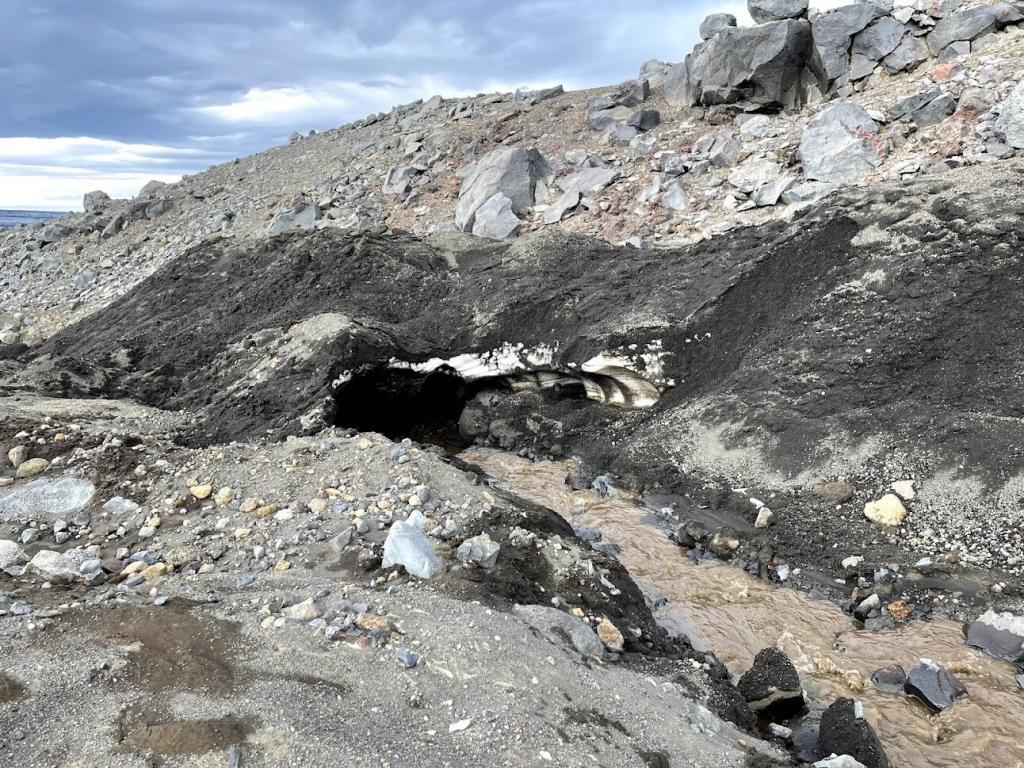 Remnants of an ice cave near Kverkfjöll mountain range in Iceland.