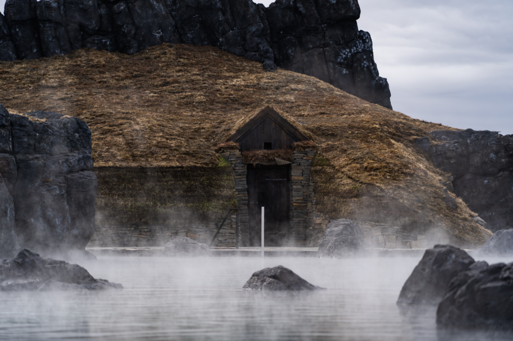 The entrance to the ritual at the Sky Lagoon in Iceland