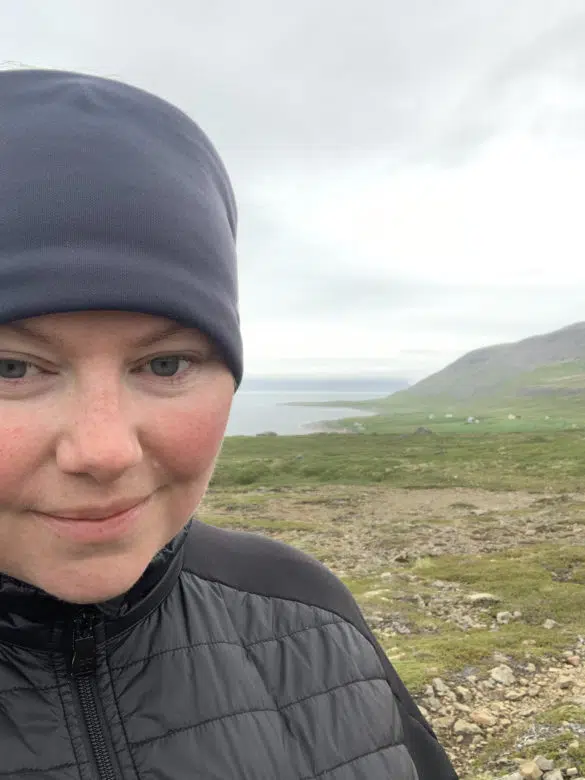 Díana Jóhannsdóttir at Dýrafjörður in the Westfjords of Iceland.