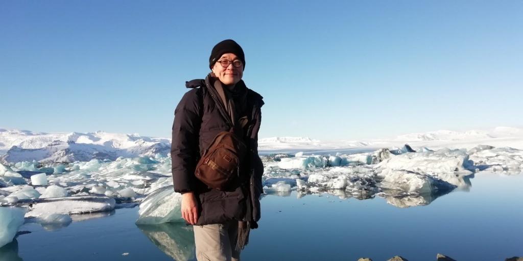 Suzuki Ryotaro, the Japanese ambassador to Iceland at Jökulsárlón Glacial Lagoon.