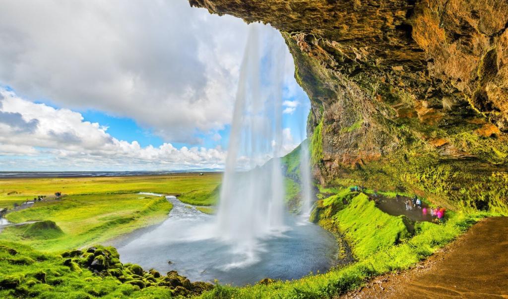 Seljalandsfoss waterfall in Iceland.