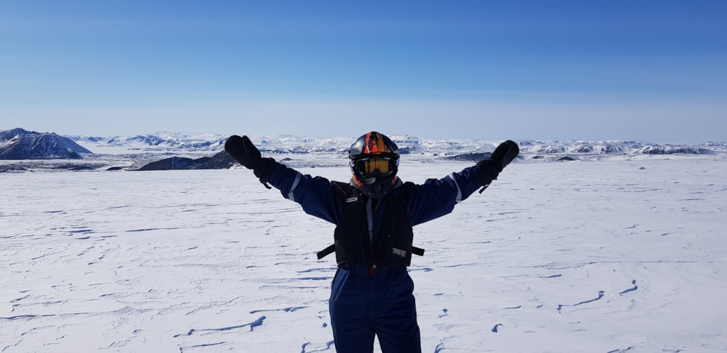 Woman on an Icelandic glacier