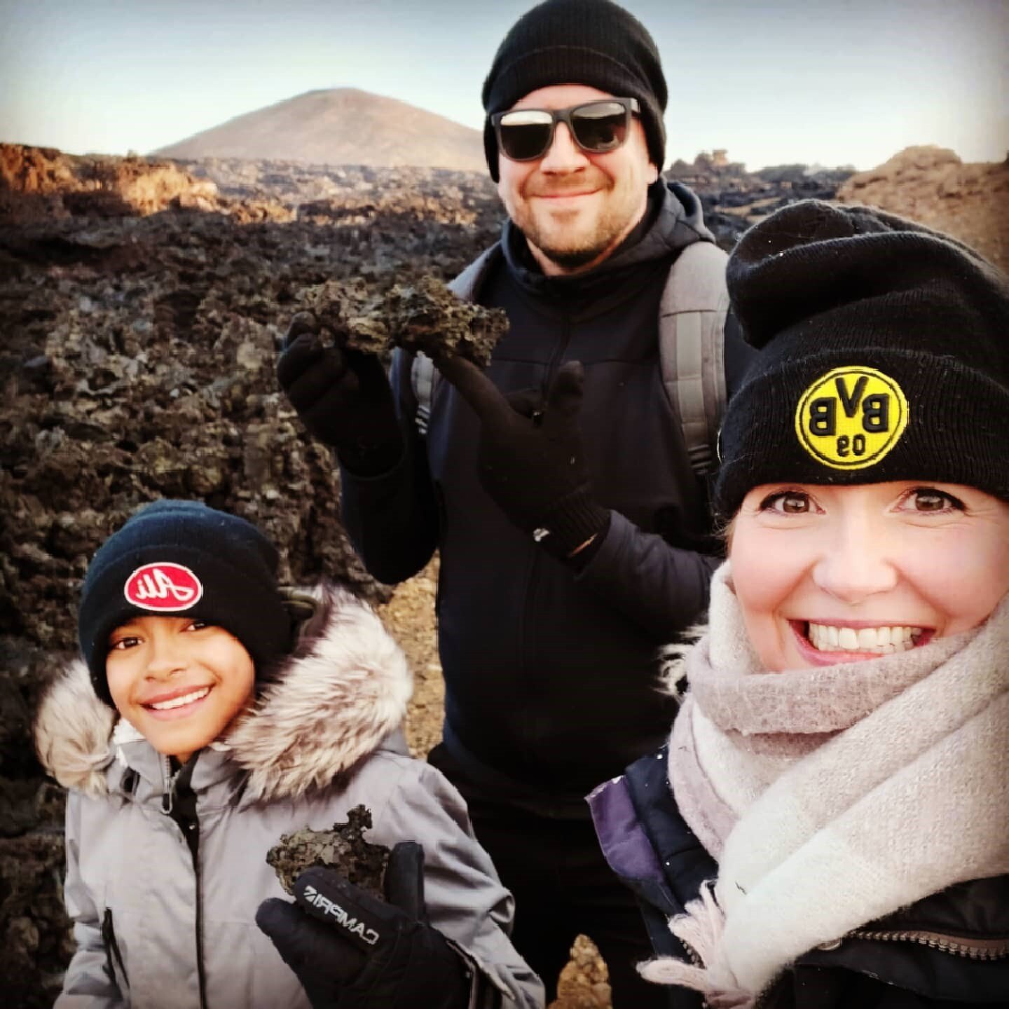 Dísella Lárusdóttir, Icelandic soprano singer outdoors with her family.