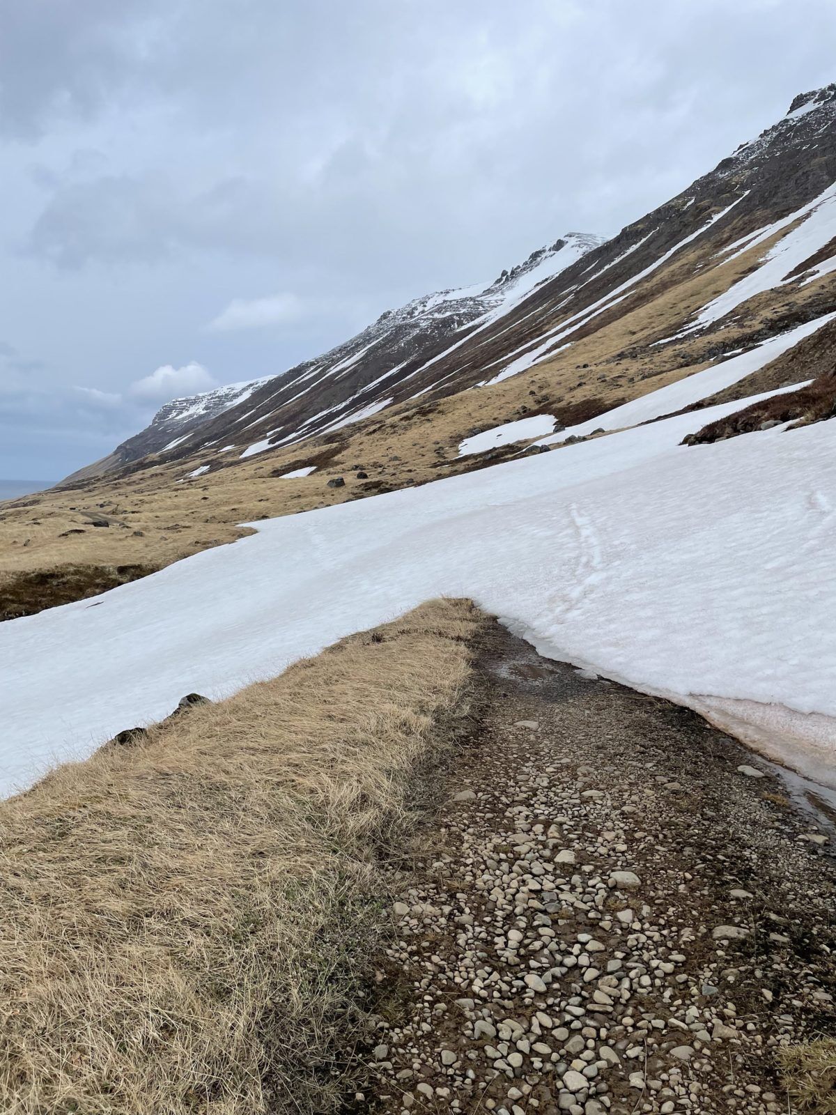 Trail outside of the town of Flateyri