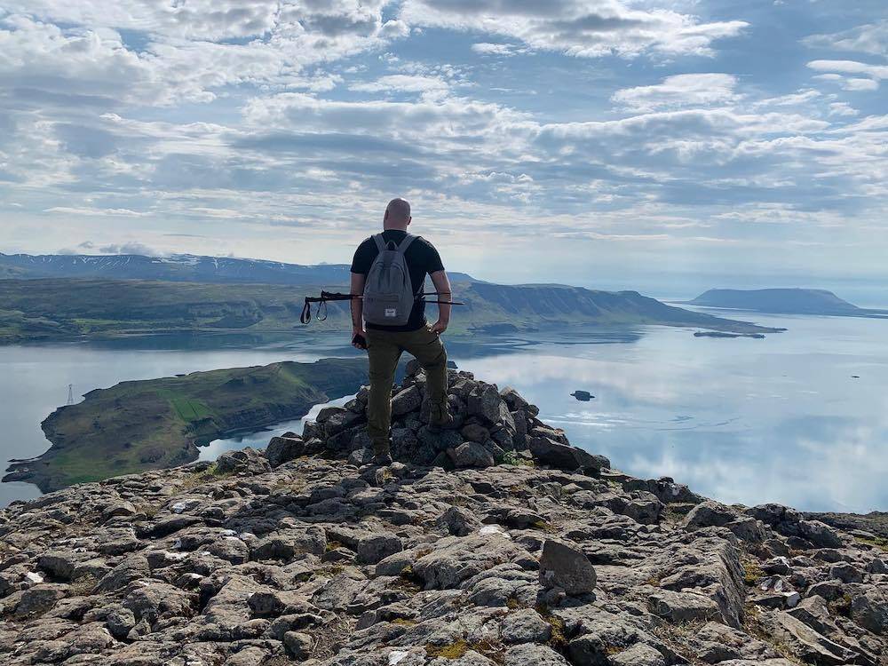 Sveinn Birkir Björnsson from Inspired by Iceland enjoying a view.