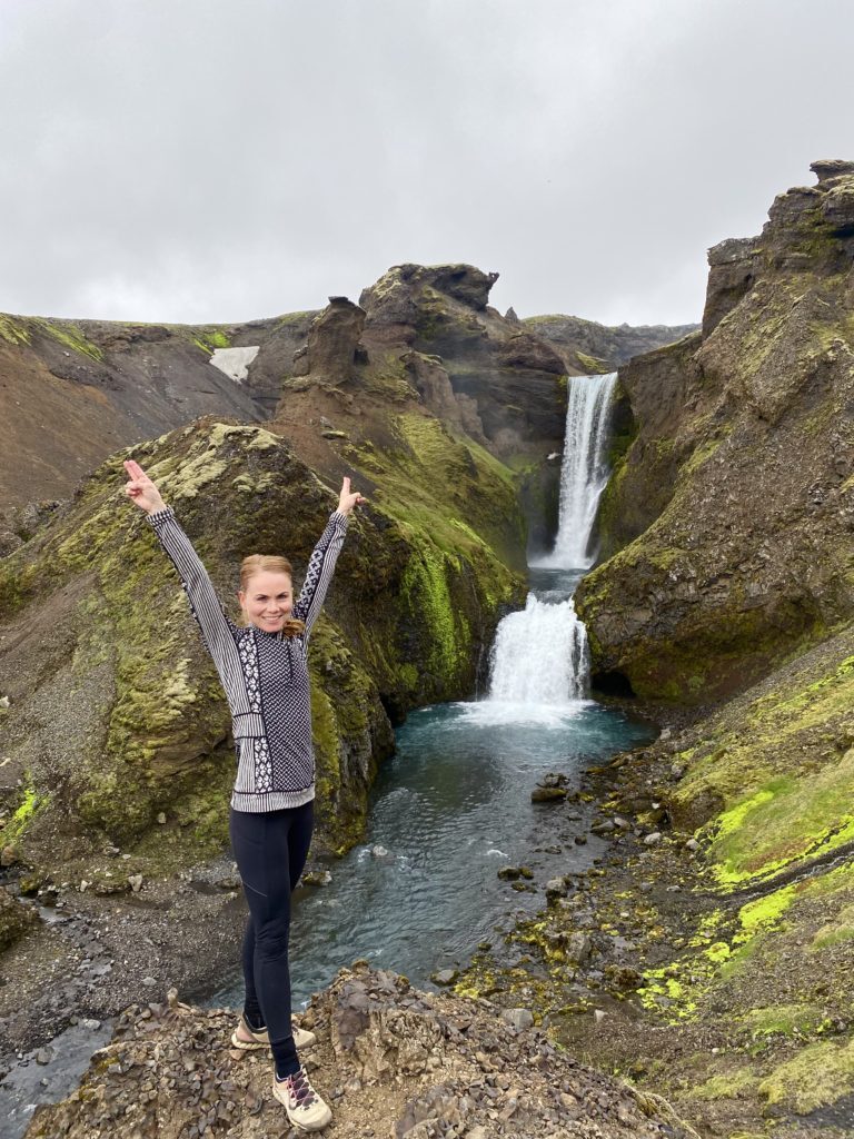 Jórunn Siggadóttir at Skógafoss hiking trail