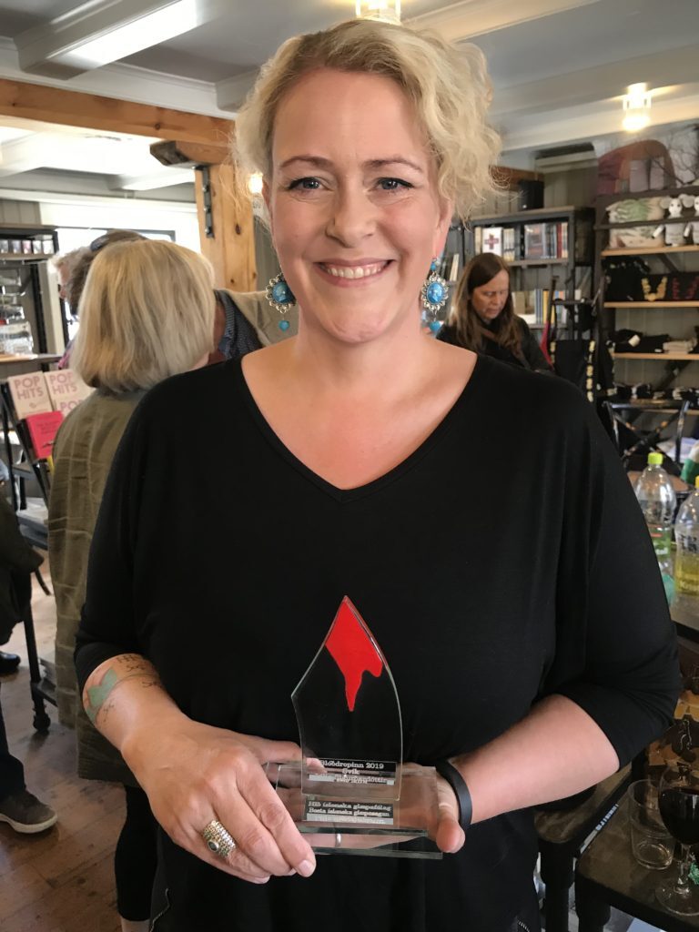 Lilja Sigurðardóttir with the Icelandic crime fiction awards, she has won twice.
