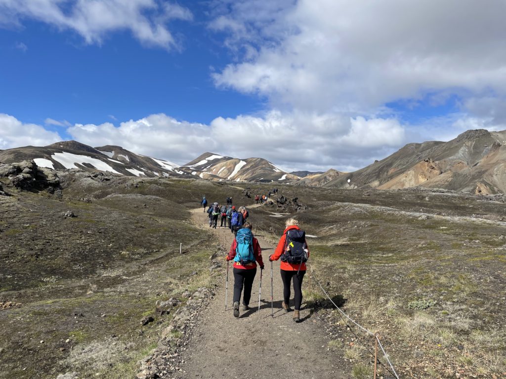Hikers at Landmannalaugar. 
