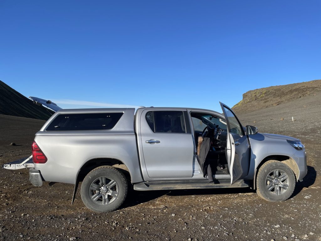 A Toyota Hilux in the Icelandic highlands.