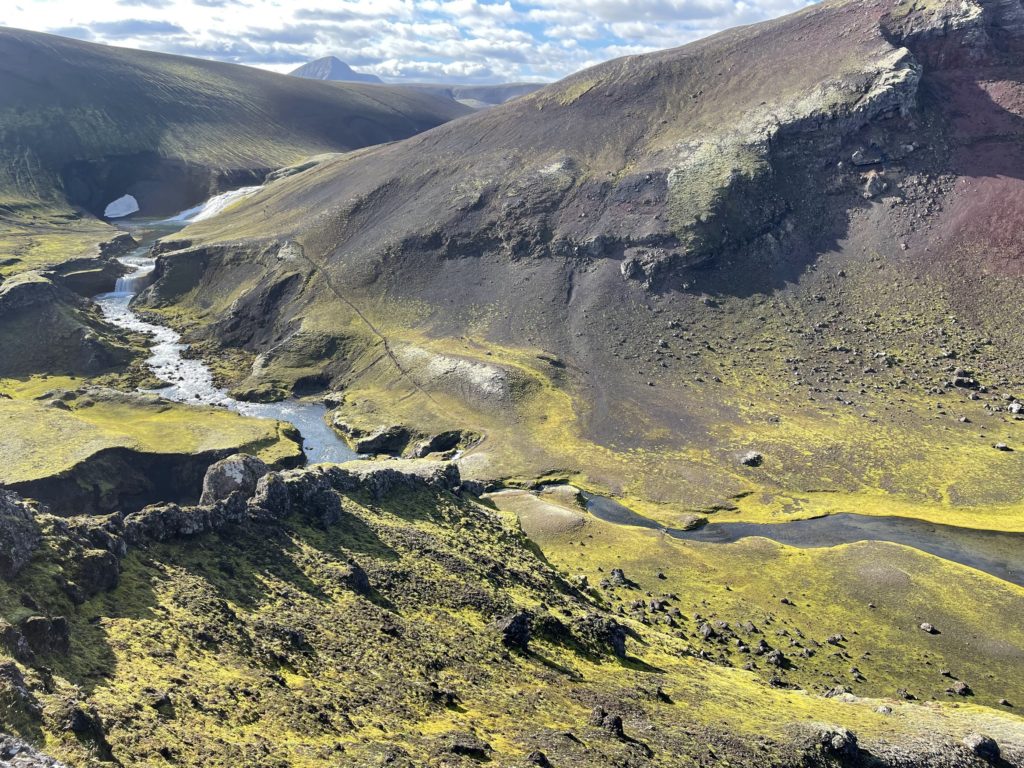 The view from the top of Rauðibotn crater.