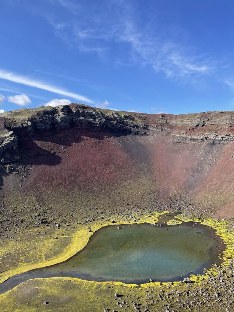A perfect day by Rauðibotn crater in Iceland.