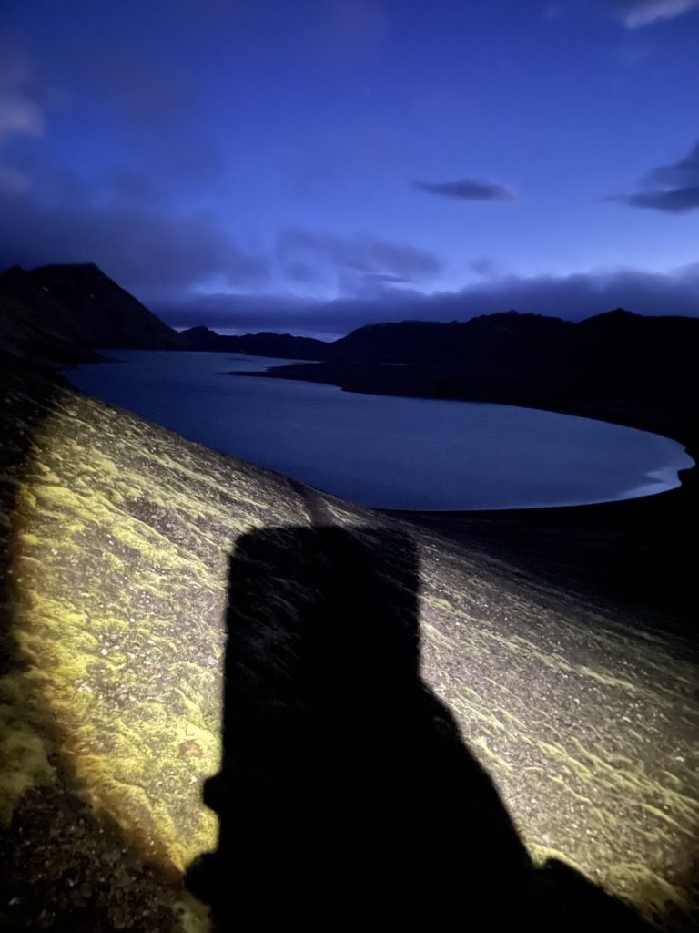 Lake Langisjór at night