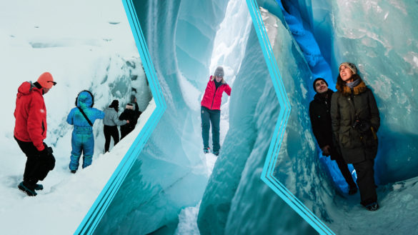 Enjoying life in an ice cave in Iceland