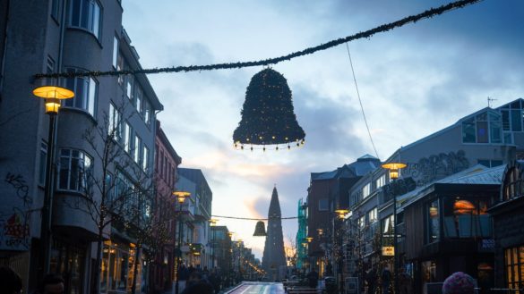 Reykjavik just before Christmas. The Icelandic Christmas Book Flood delights us book worms during the season. Photo by Aiden Patrissi on Unsplash.