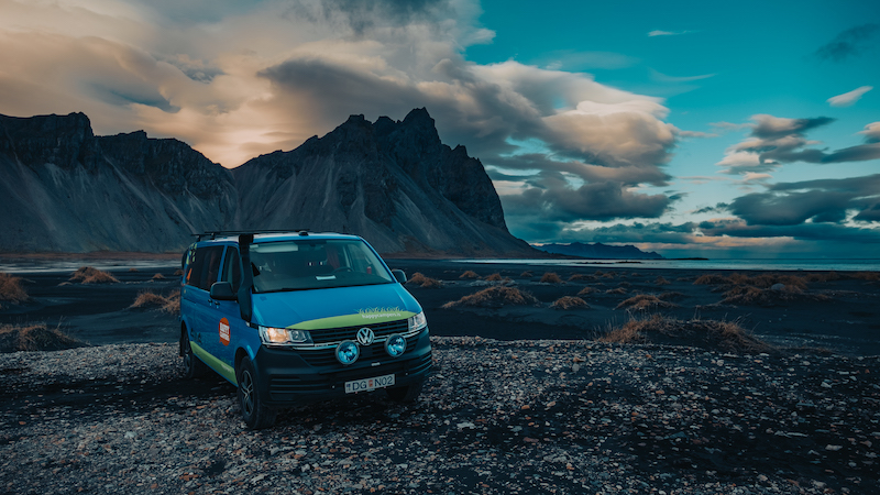 Happy camper van in Iceland.