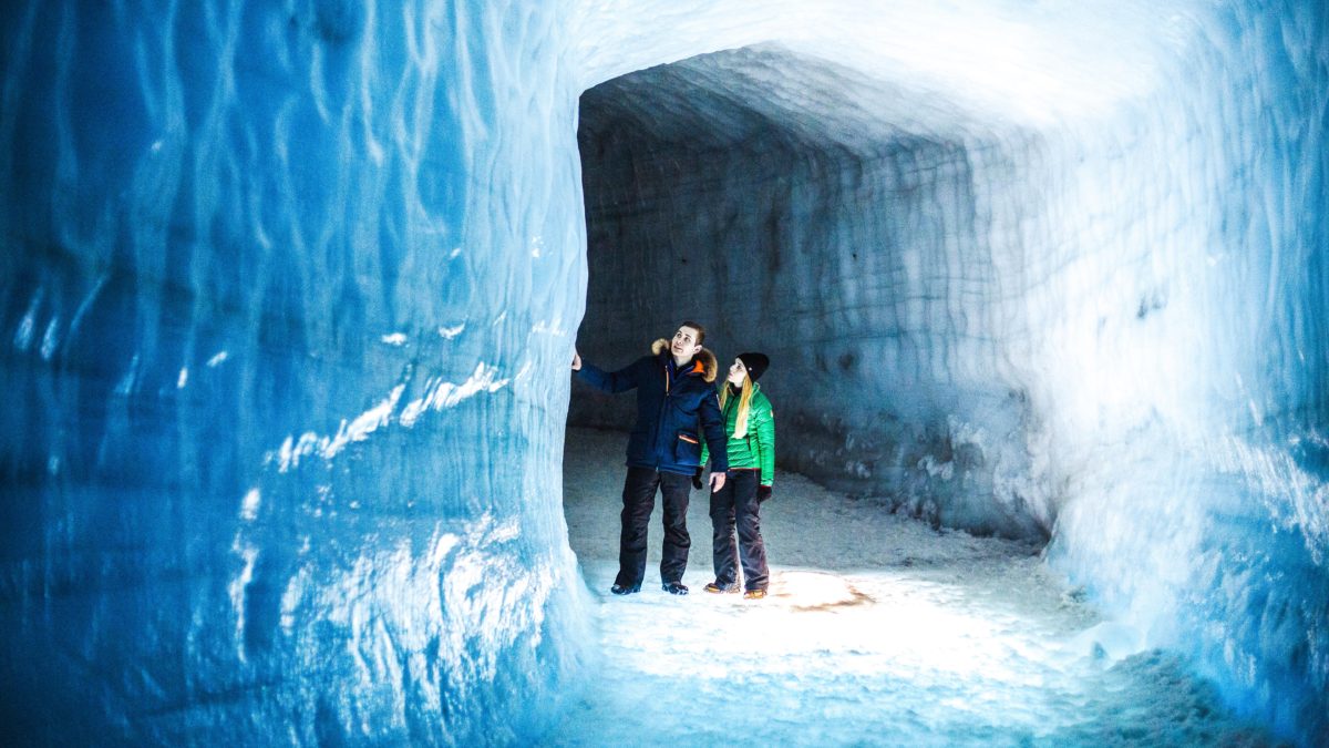 The amazing Into the Glacier and snowmobiling day tour