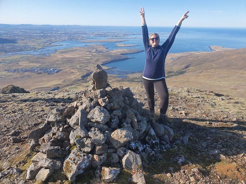 Inga Hlin Palsdottir on a top of a mountain