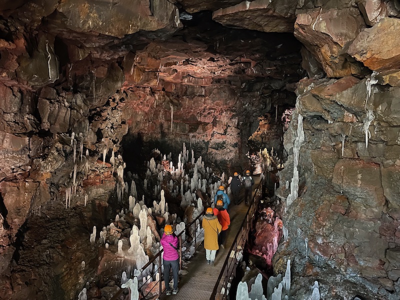 The lava tunnel cave in Iceland.