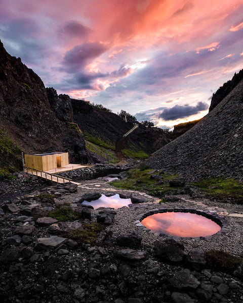 Rather nice bathing facilities at Hotel Husafell.