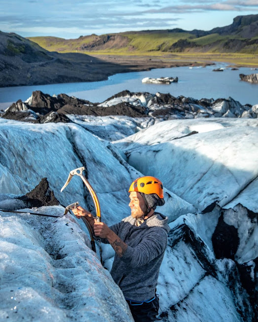 Simon Rees on Sólheimajökull glacier.