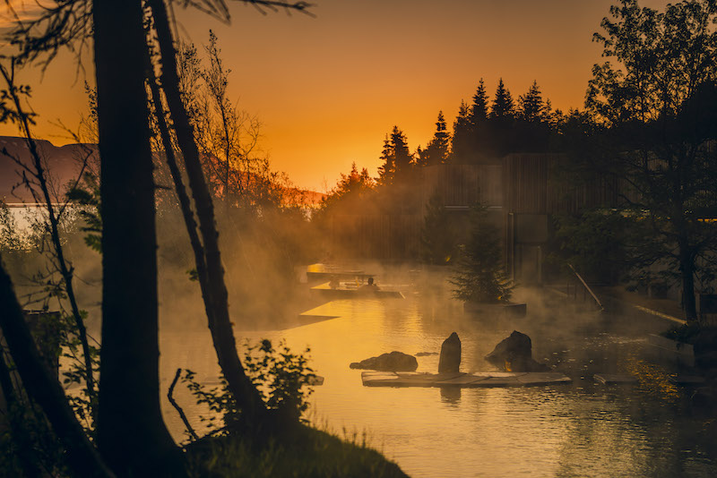 The Forest Lagoon in the twilight of the arctic midnight sun.