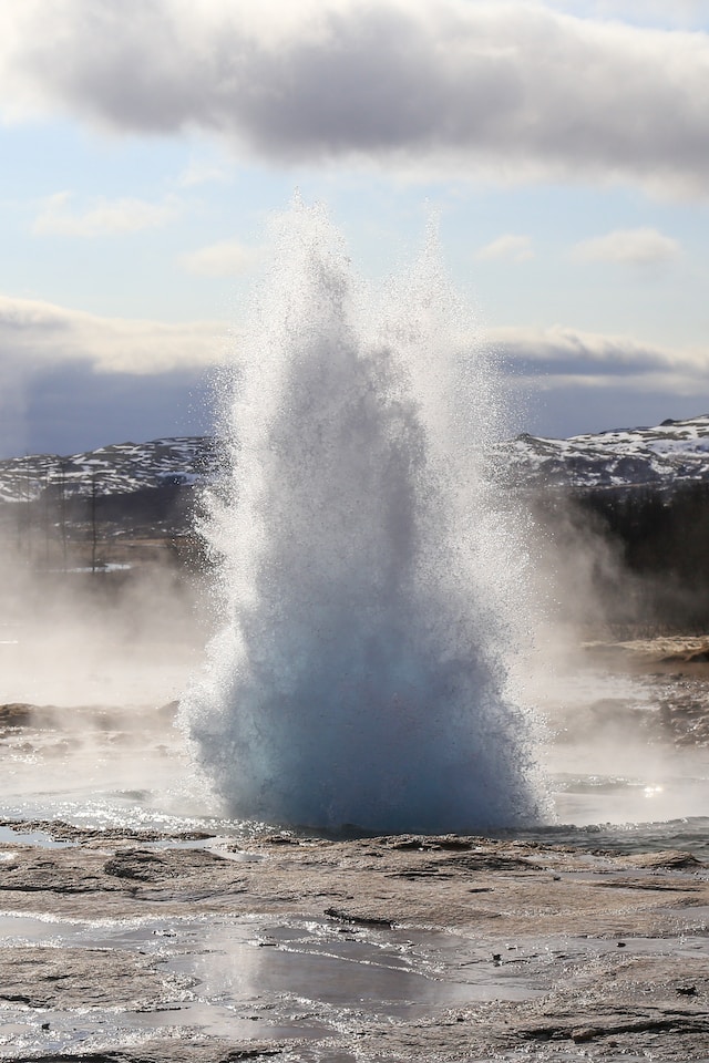 Geysers of Iceland in winter